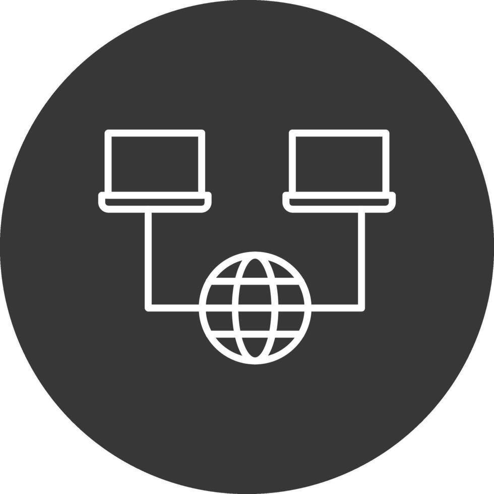 Network Line Inverted Icon Design vector