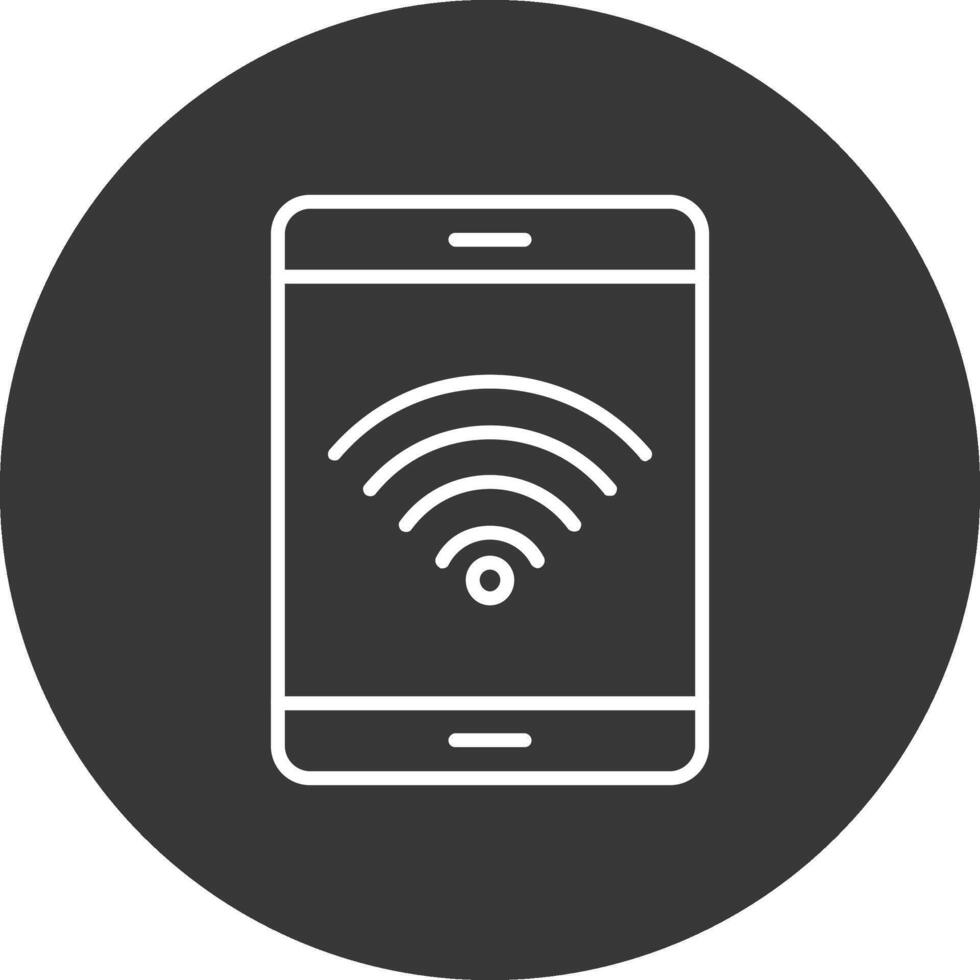 Wifi Signal Line Inverted Icon Design vector