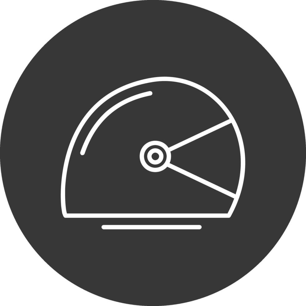 Helmet Line Inverted Icon Design vector