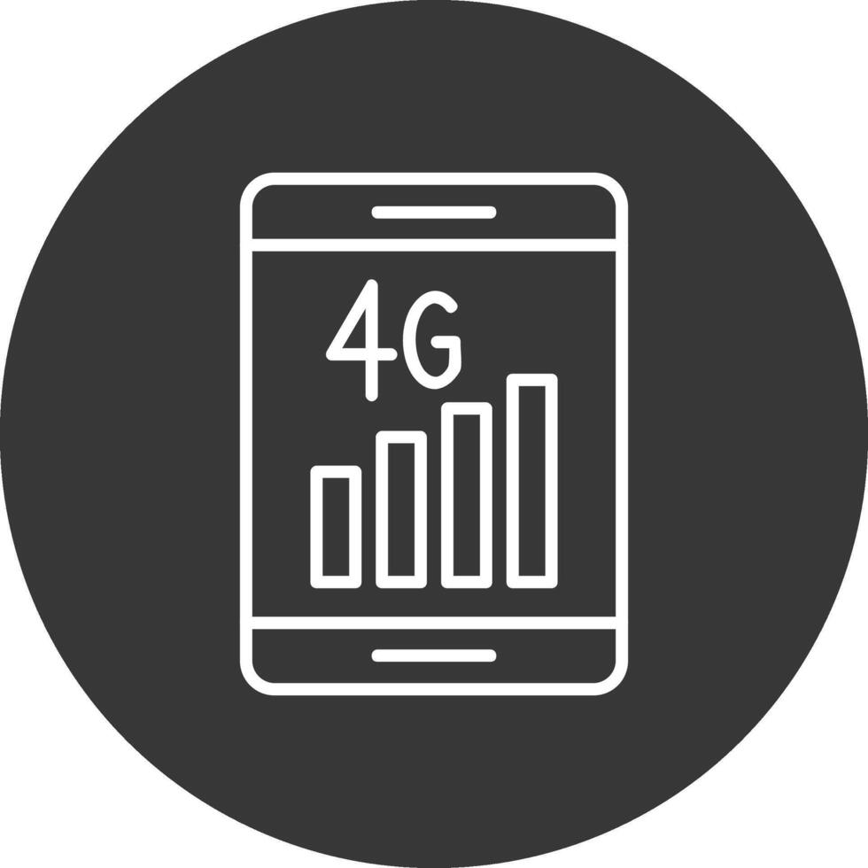 4g línea invertido icono diseño vector