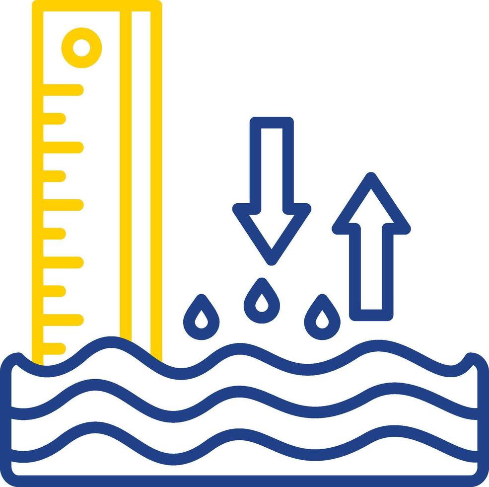 Sea Level Line Two Colour Icon Design vector
