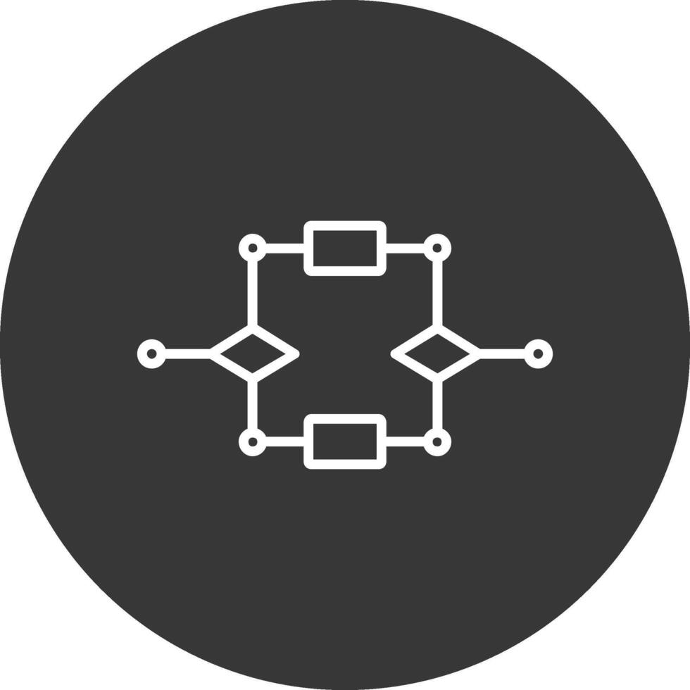 Algorithm Line Inverted Icon Design vector