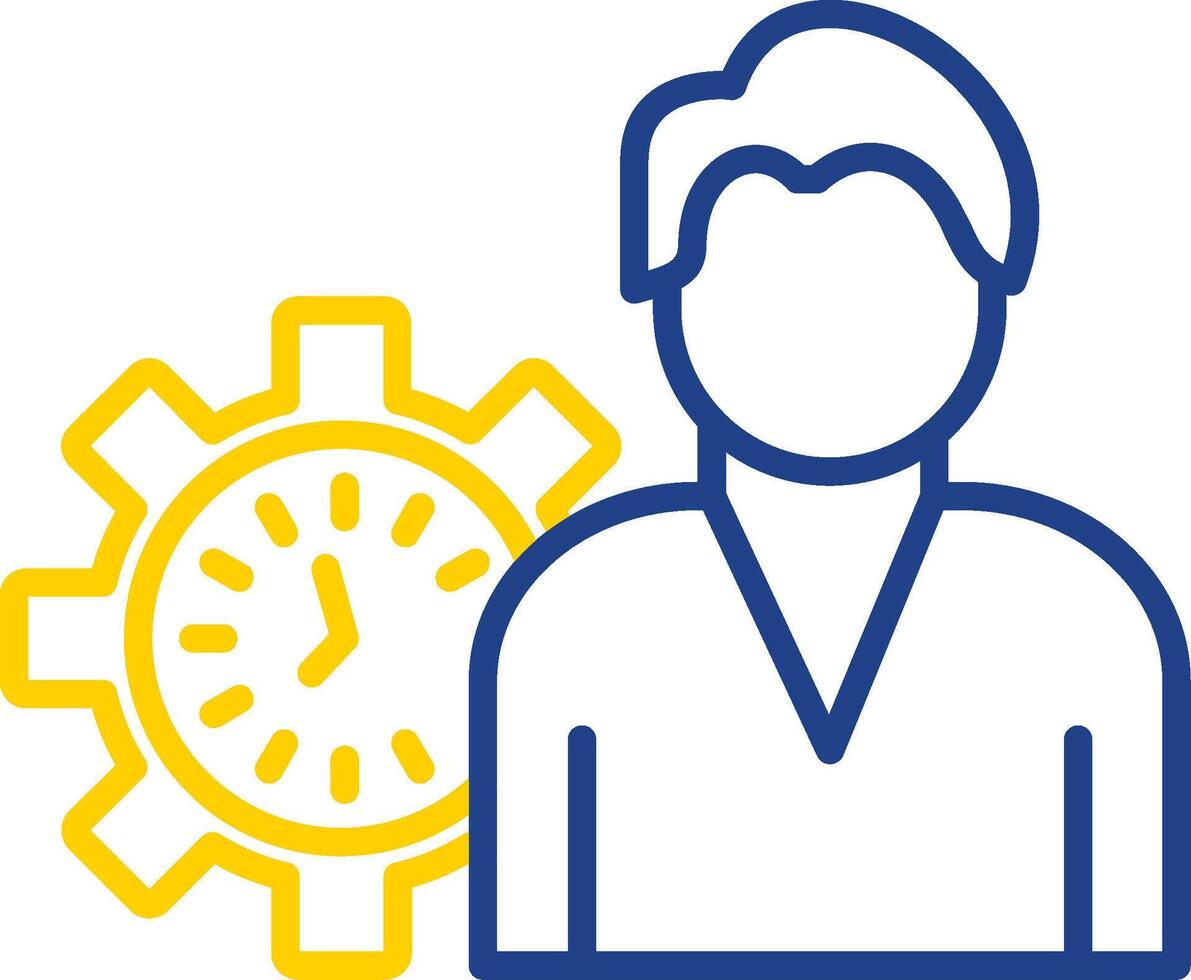 Working Hours Line Two Colour Icon Design vector