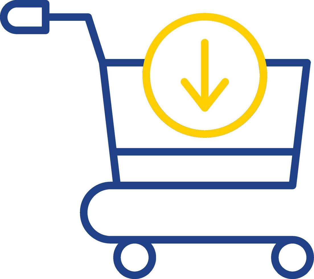 Add To Cart Line Two Colour Icon Design vector