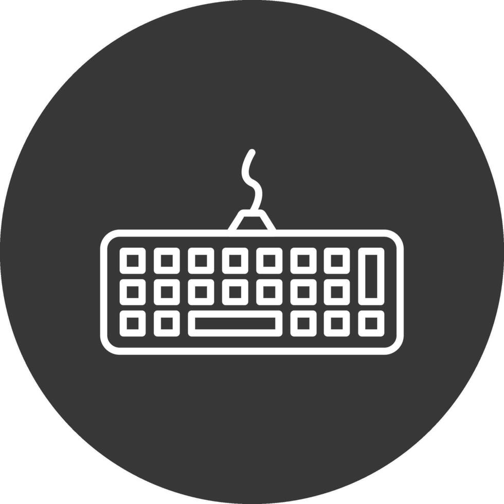 teclado línea invertido icono diseño vector