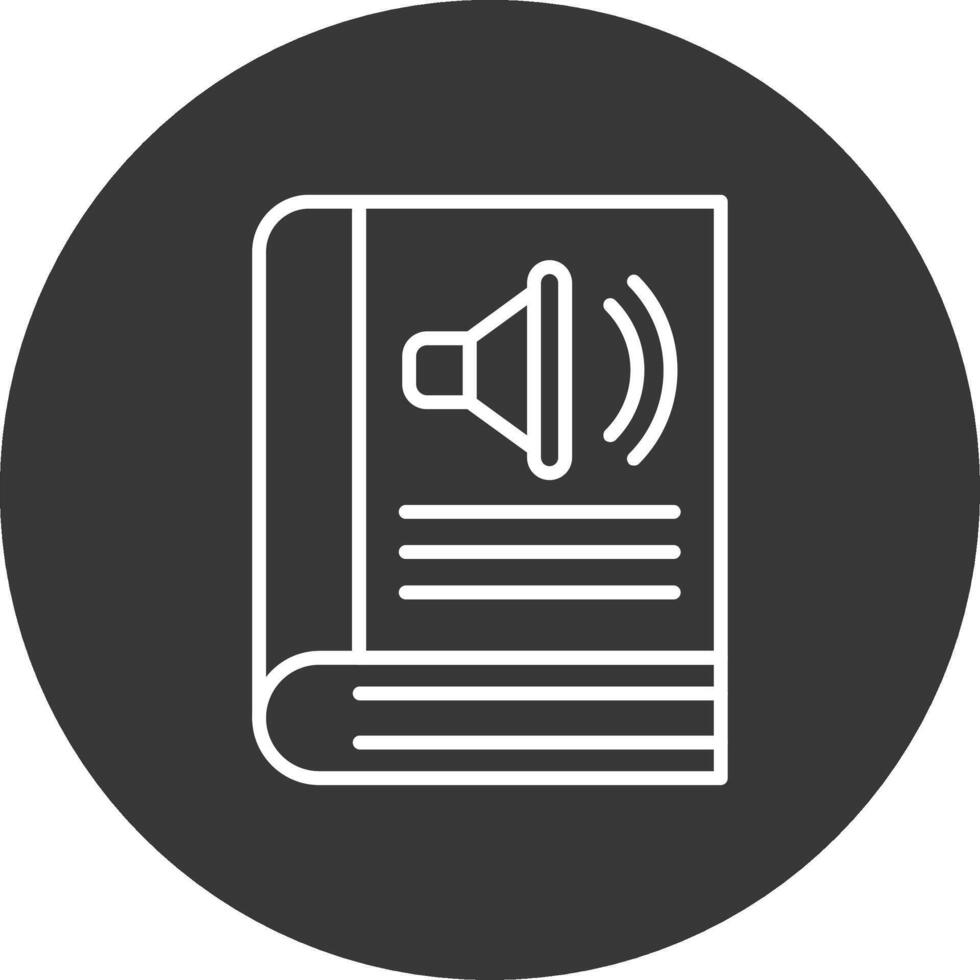 Audio Book Line Inverted Icon Design vector