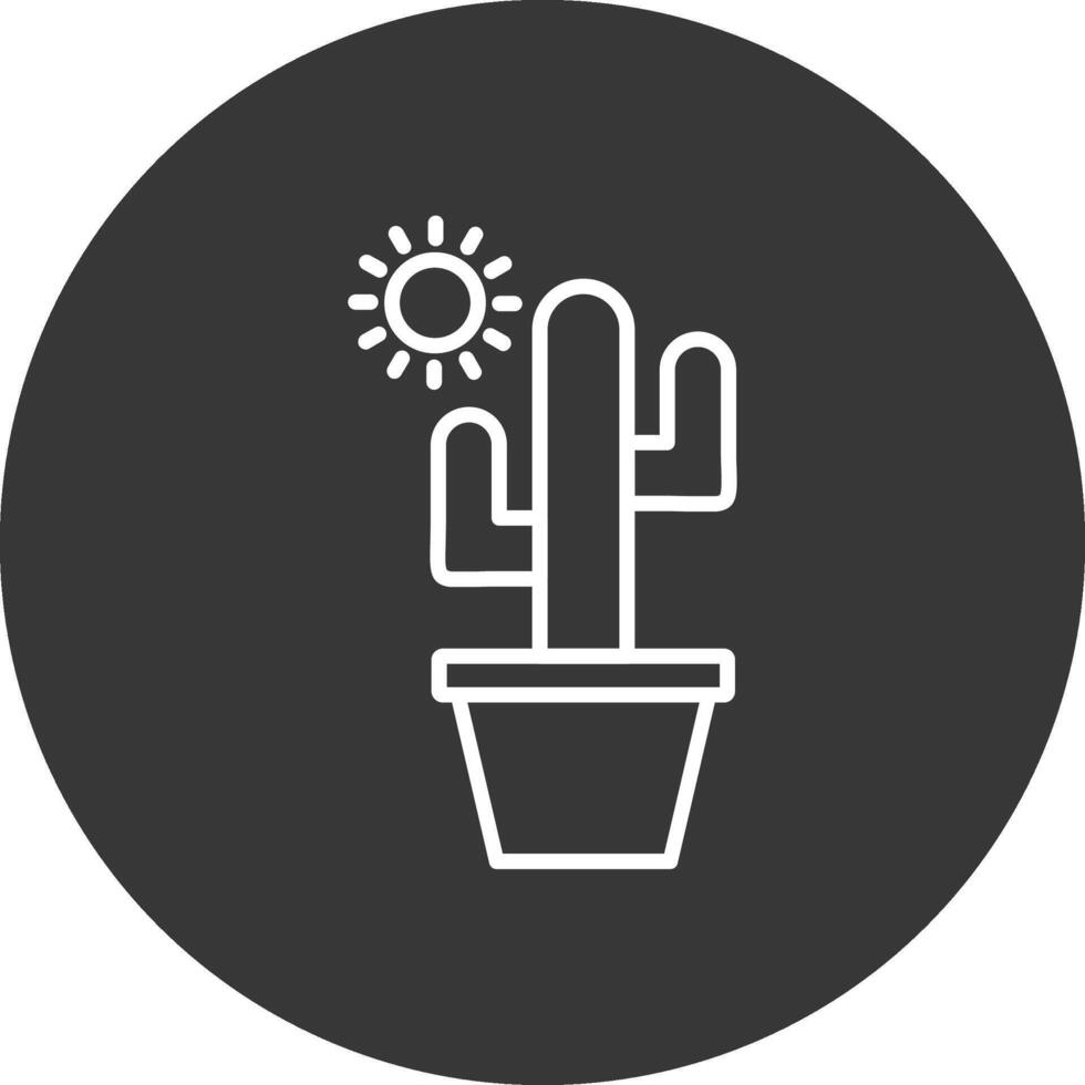 Cactus Line Inverted Icon Design vector