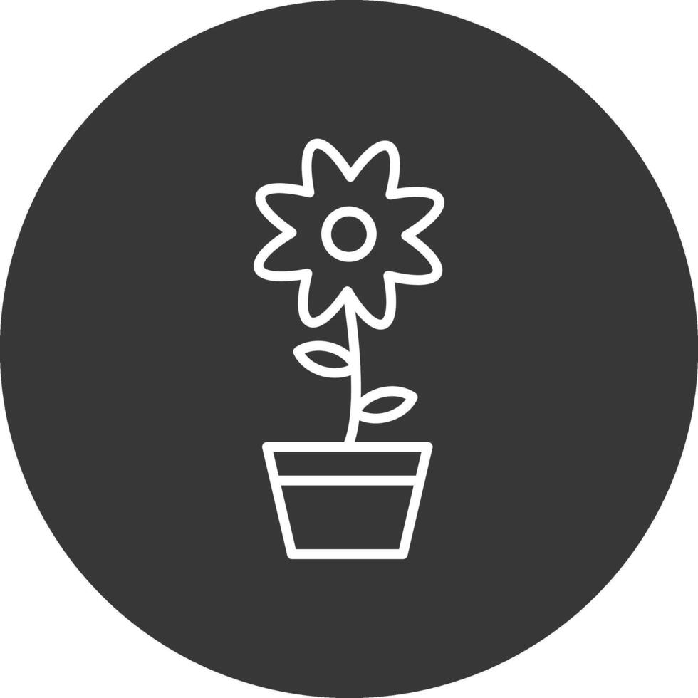 Flower Line Inverted Icon Design vector