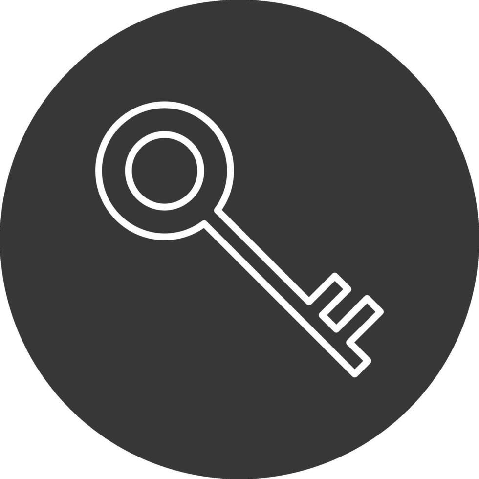 Key Line Inverted Icon Design vector