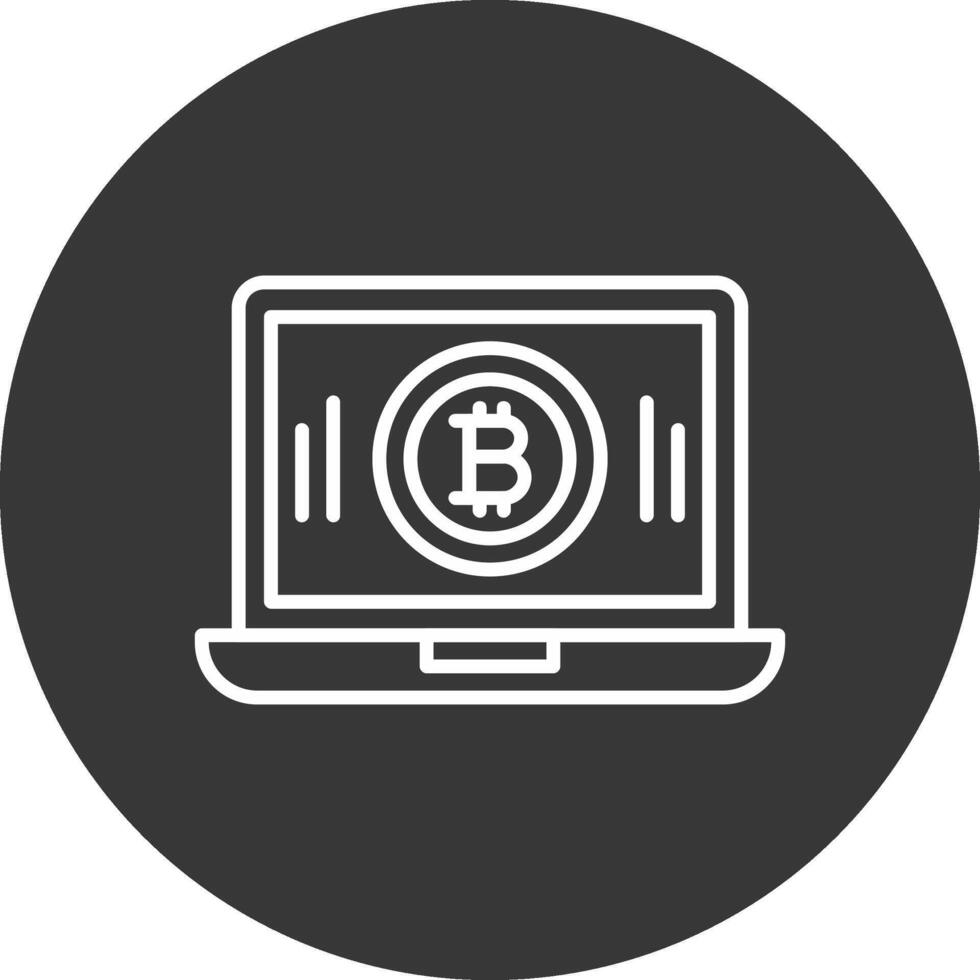 Bitcoin Mining Line Inverted Icon Design vector