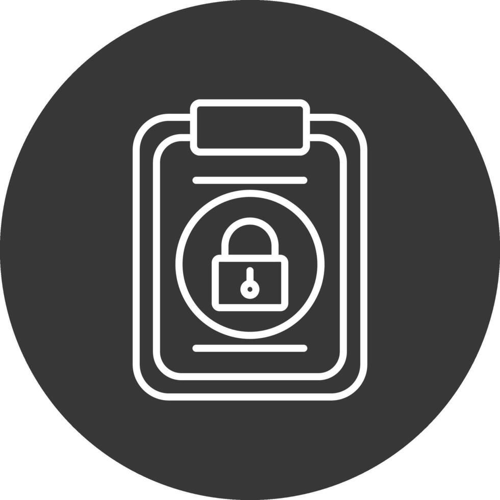 Notepad Lock Line Inverted Icon Design vector