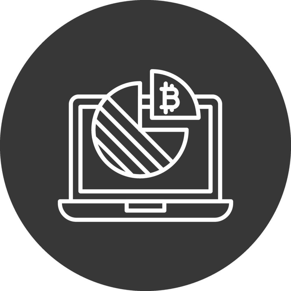 Bitcoin Graph Line Inverted Icon Design vector