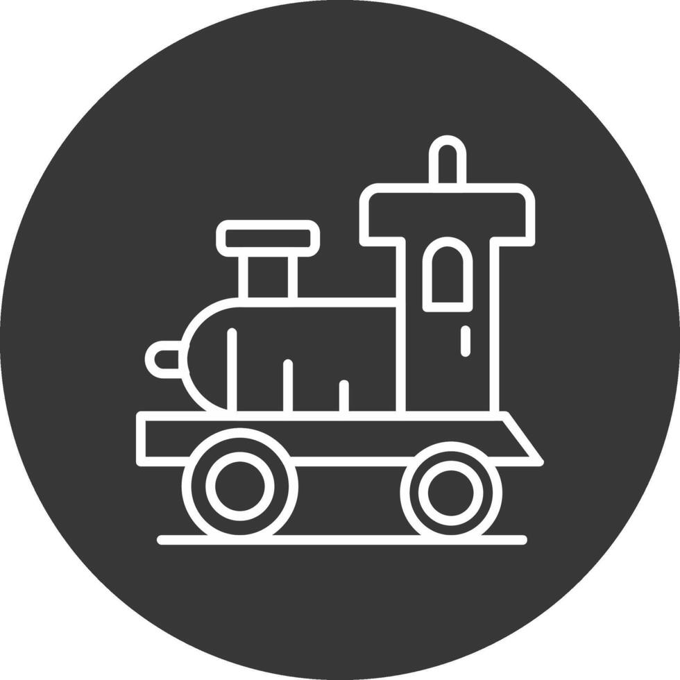 Locomotive Line Inverted Icon Design vector