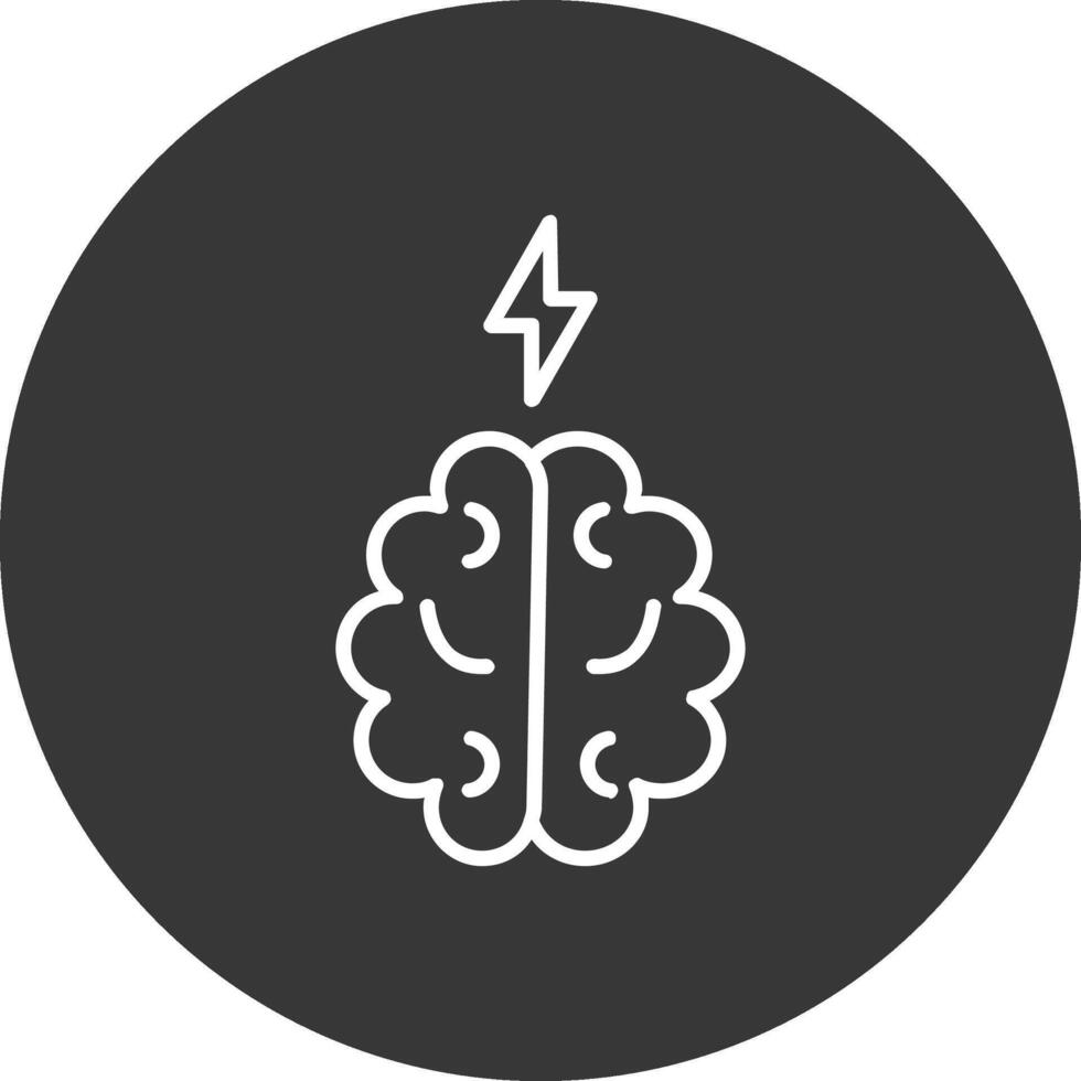 Brain Line Inverted Icon Design vector