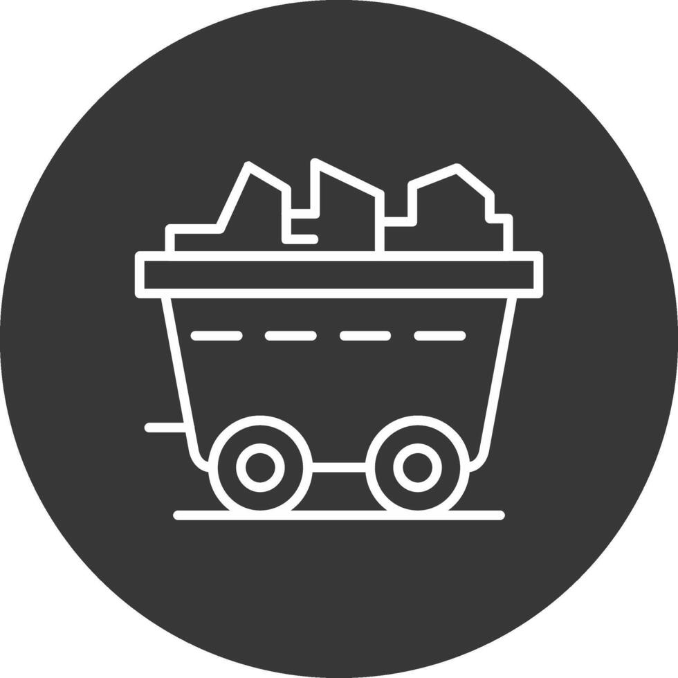 Coal Line Inverted Icon Design vector