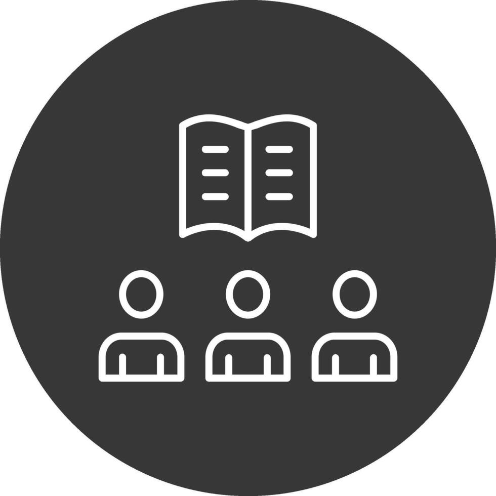 Team Learning Line Inverted Icon Design vector