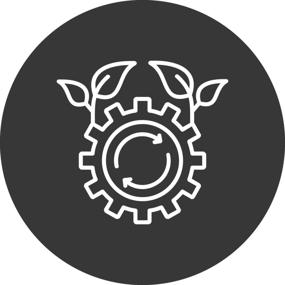 Sustainable Technology Line Inverted Icon Design vector