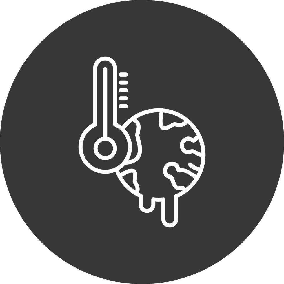 Global Warming Line Inverted Icon Design vector
