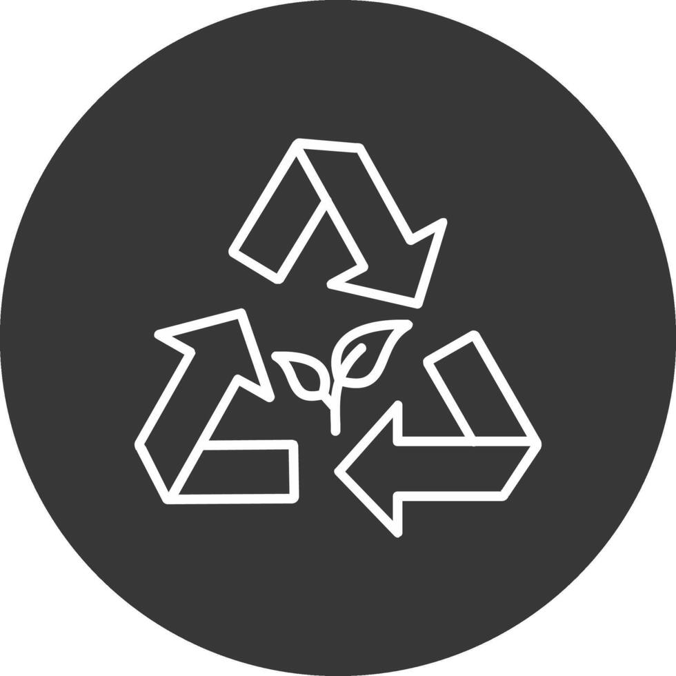 Recycling Line Inverted Icon Design vector