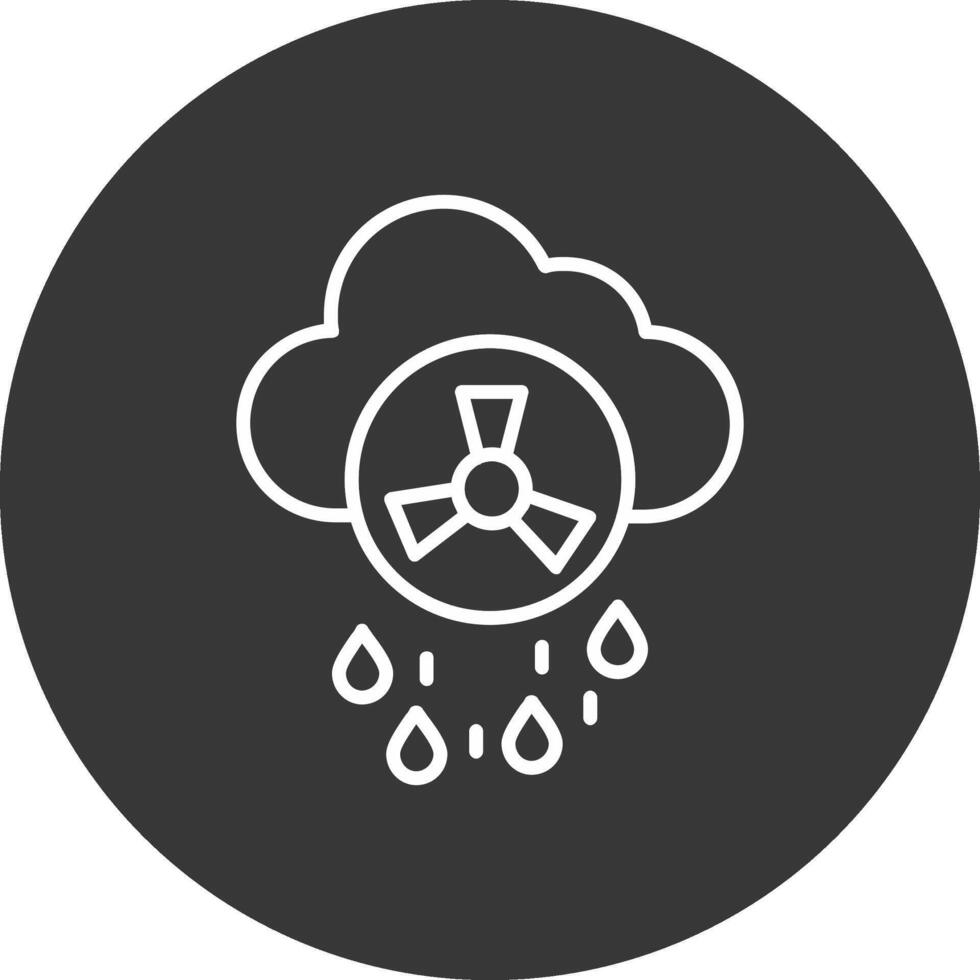 ácido lluvia línea invertido icono diseño vector