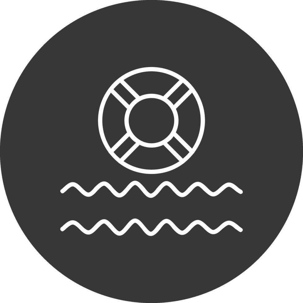 Life Saver Line Inverted Icon Design vector