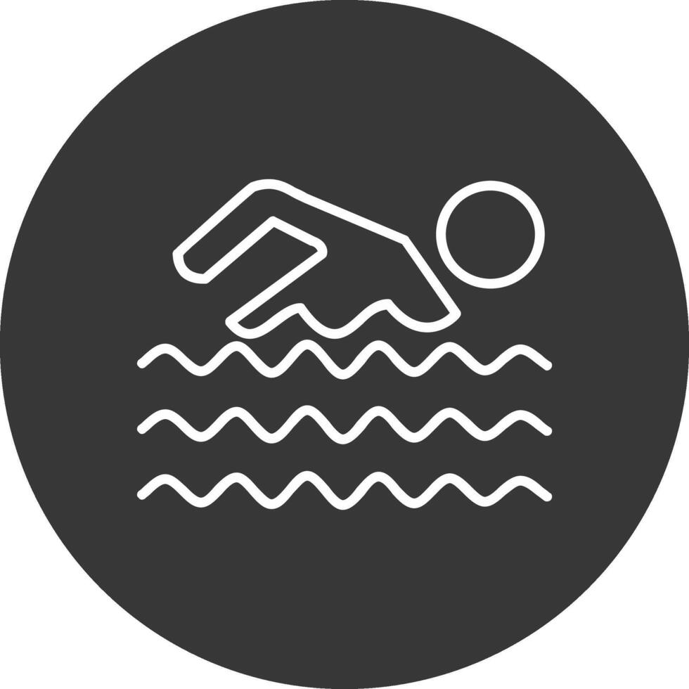 Swimming Line Inverted Icon Design vector