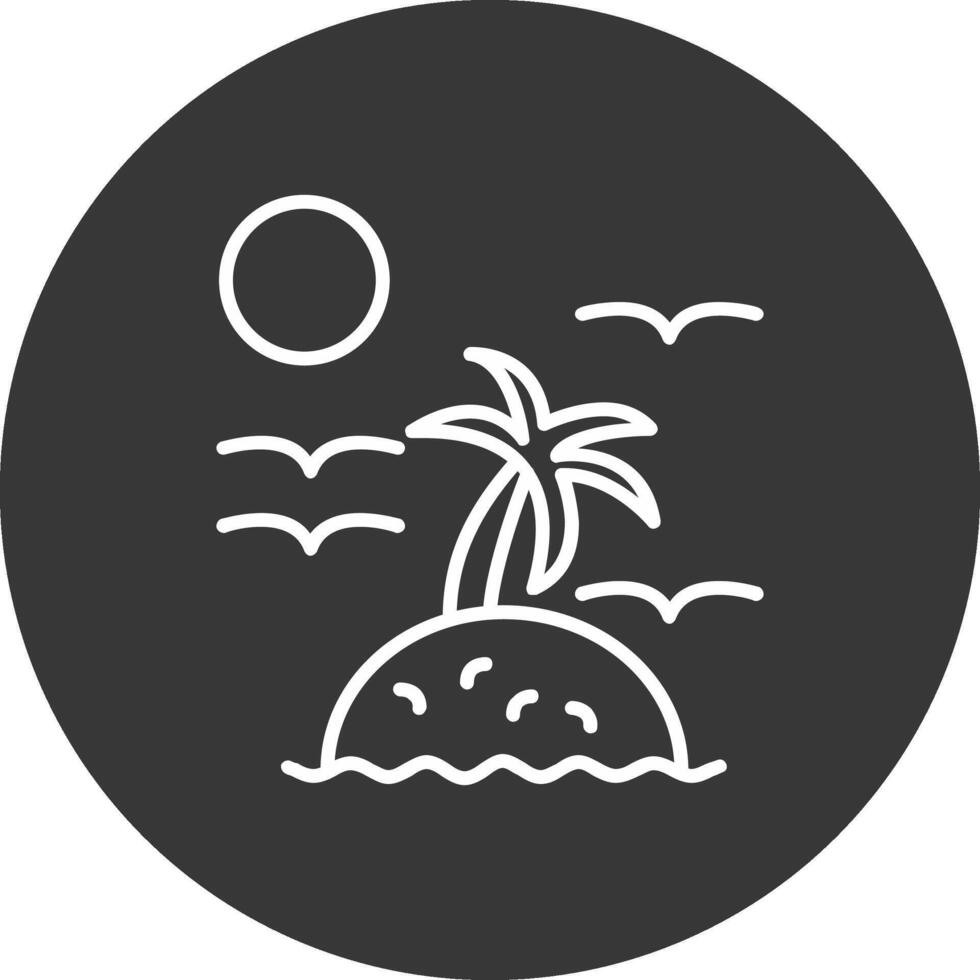 Island Line Inverted Icon Design vector