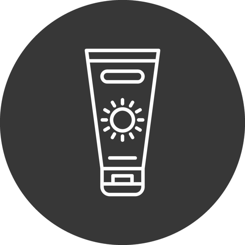 Sun Cream Line Inverted Icon Design vector