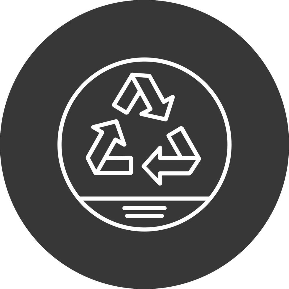 Recycle Line Inverted Icon Design vector