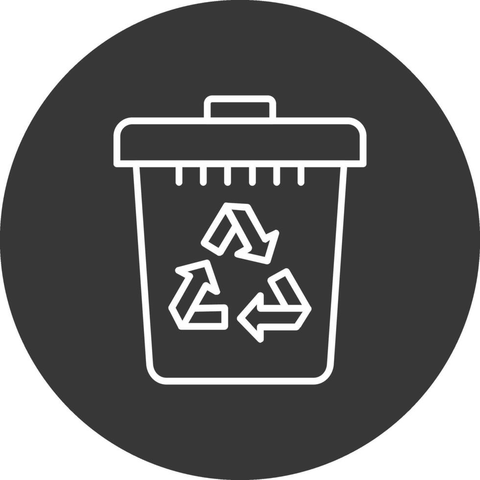 Recycle Bin Line Inverted Icon Design vector