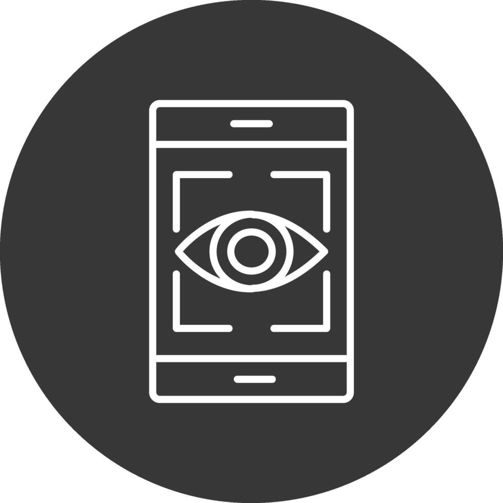 Eye Recognition Line Inverted Icon Design vector