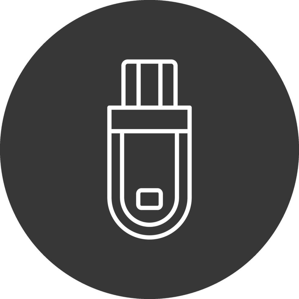 Flash Drive Line Inverted Icon Design vector