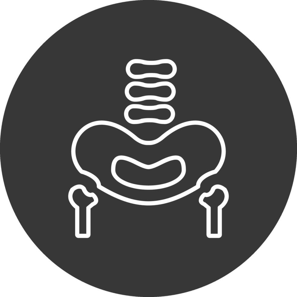 Pelvic Bone Line Inverted Icon Design vector