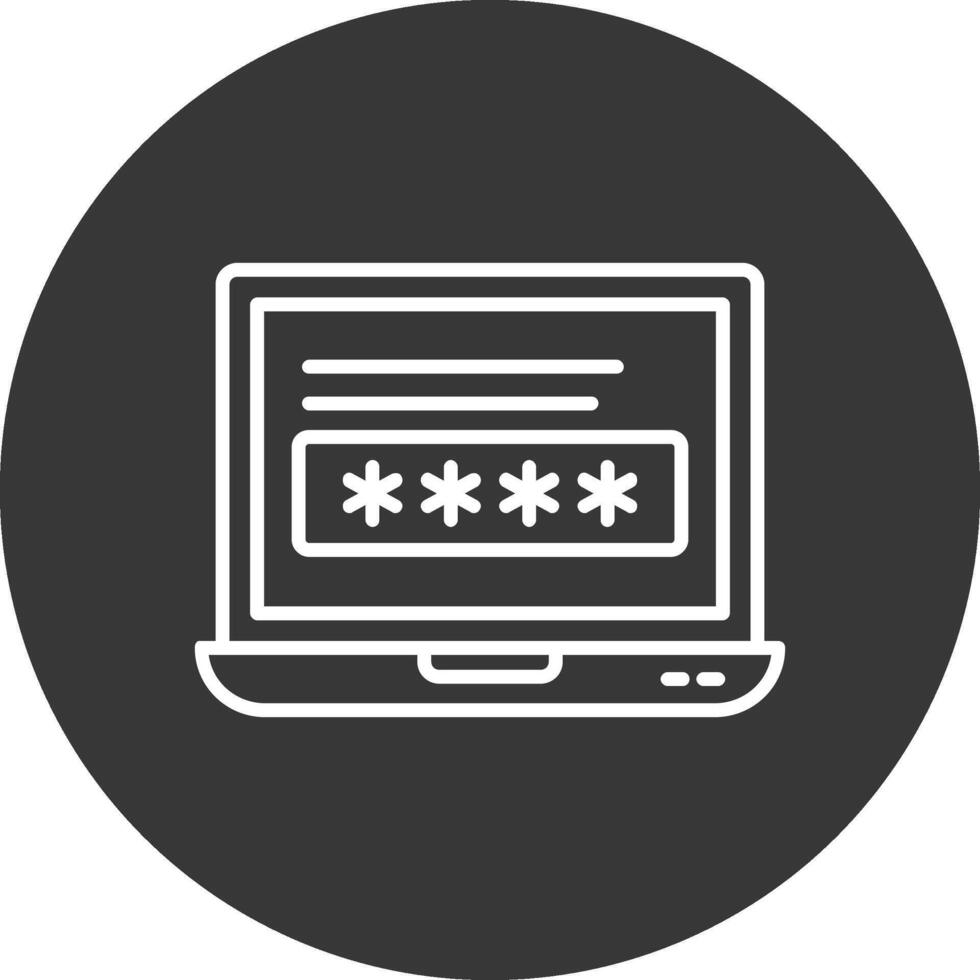 Laptop Line Inverted Icon Design vector