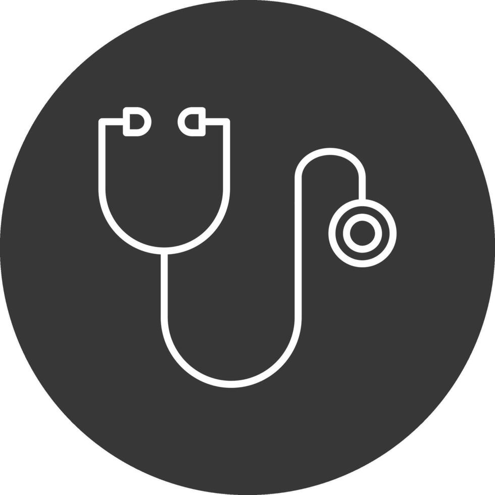 Stethoscope Line Inverted Icon Design vector