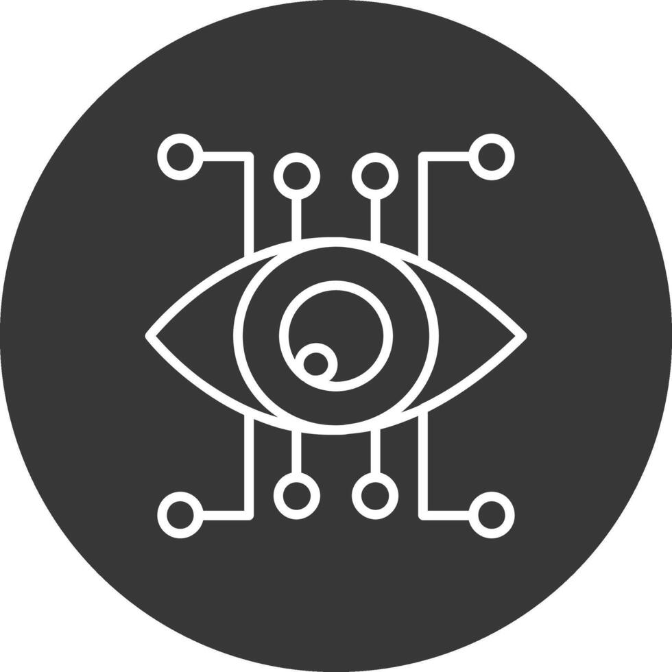 Eye Recognition Line Inverted Icon Design vector