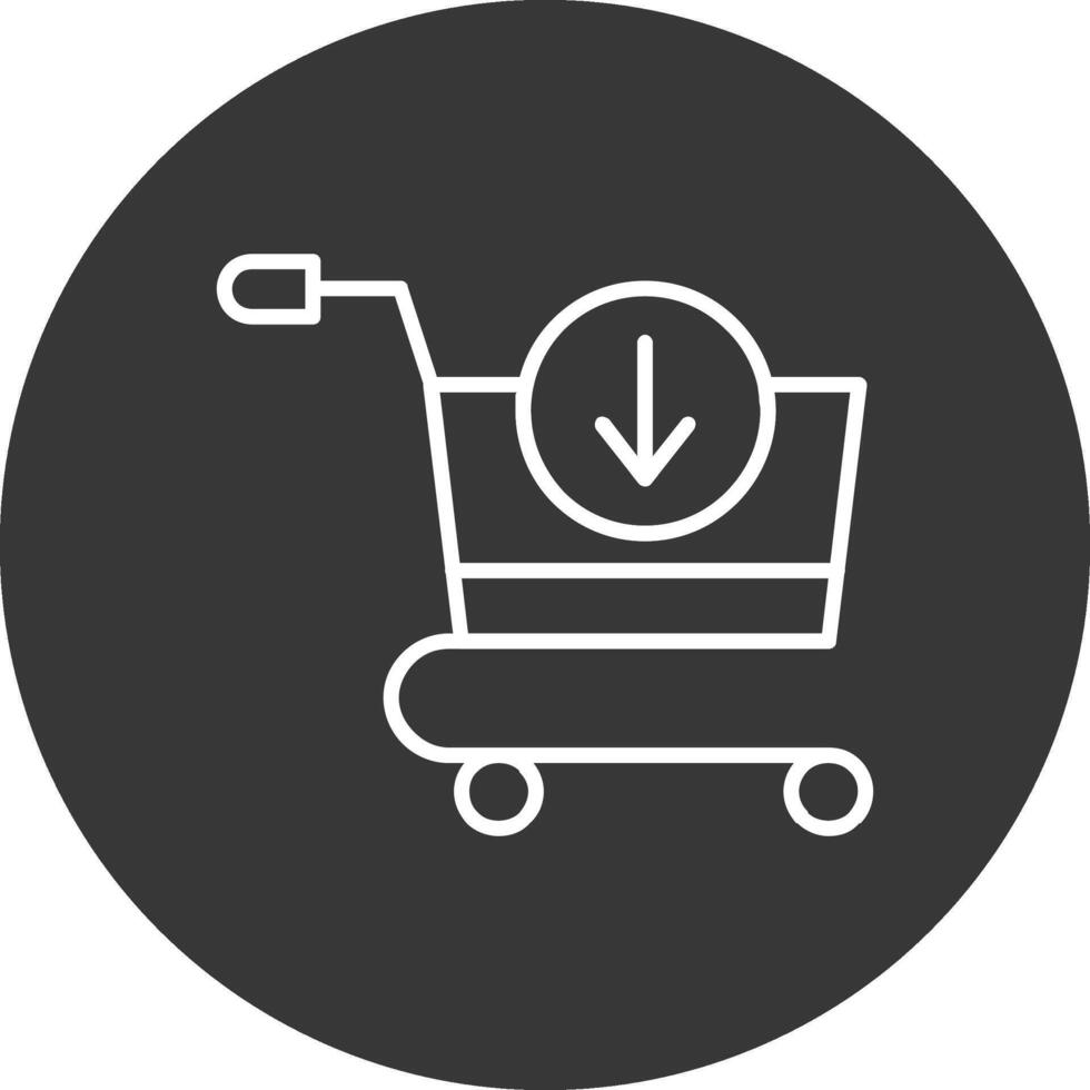 Add To Cart Line Inverted Icon Design vector