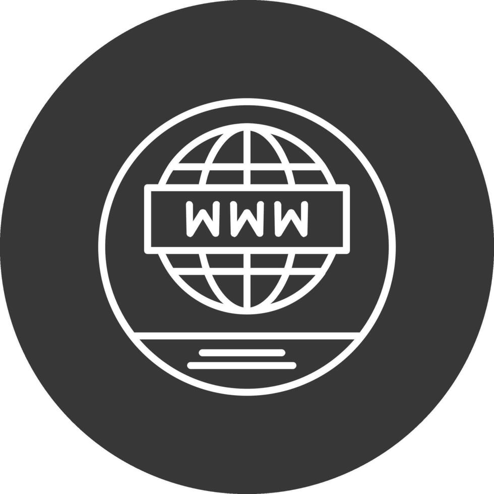 World Wide Line Inverted Icon Design vector