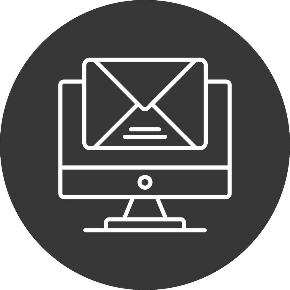 Mail Line Inverted Icon Design vector