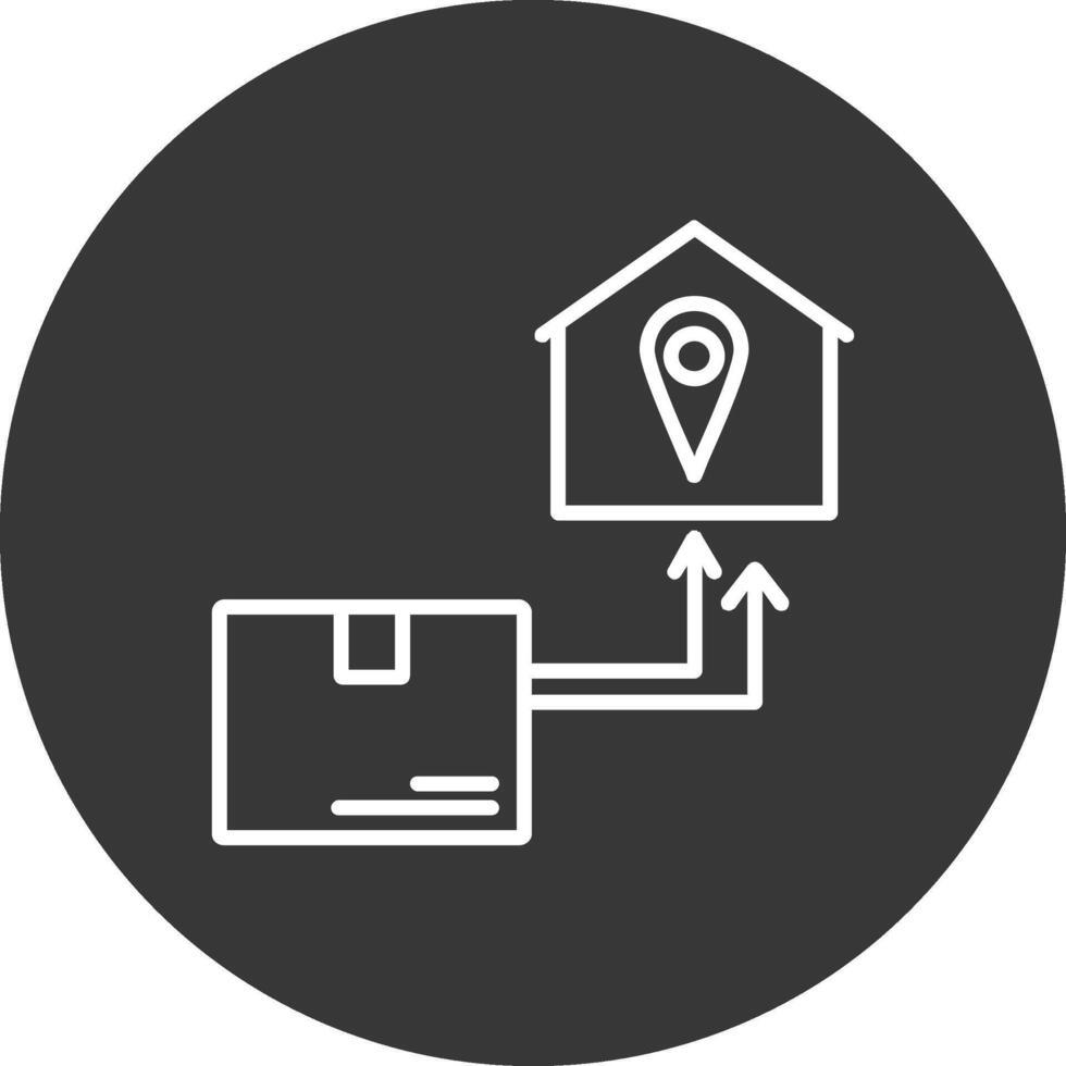 Direct Delivery Line Inverted Icon Design vector