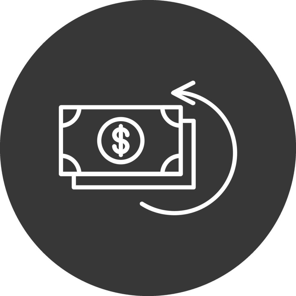 dinero espalda garantizar línea invertido icono diseño vector