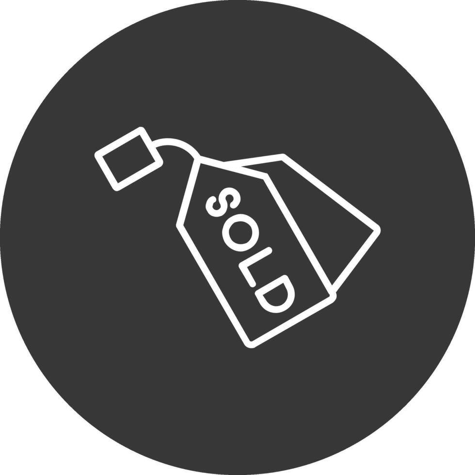 Sold Line Inverted Icon Design vector