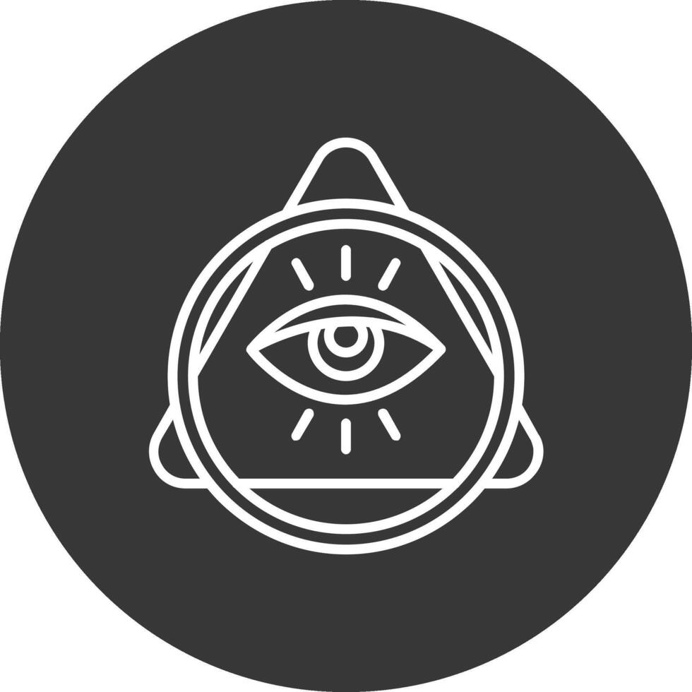 ojo de providencia línea invertido icono diseño vector