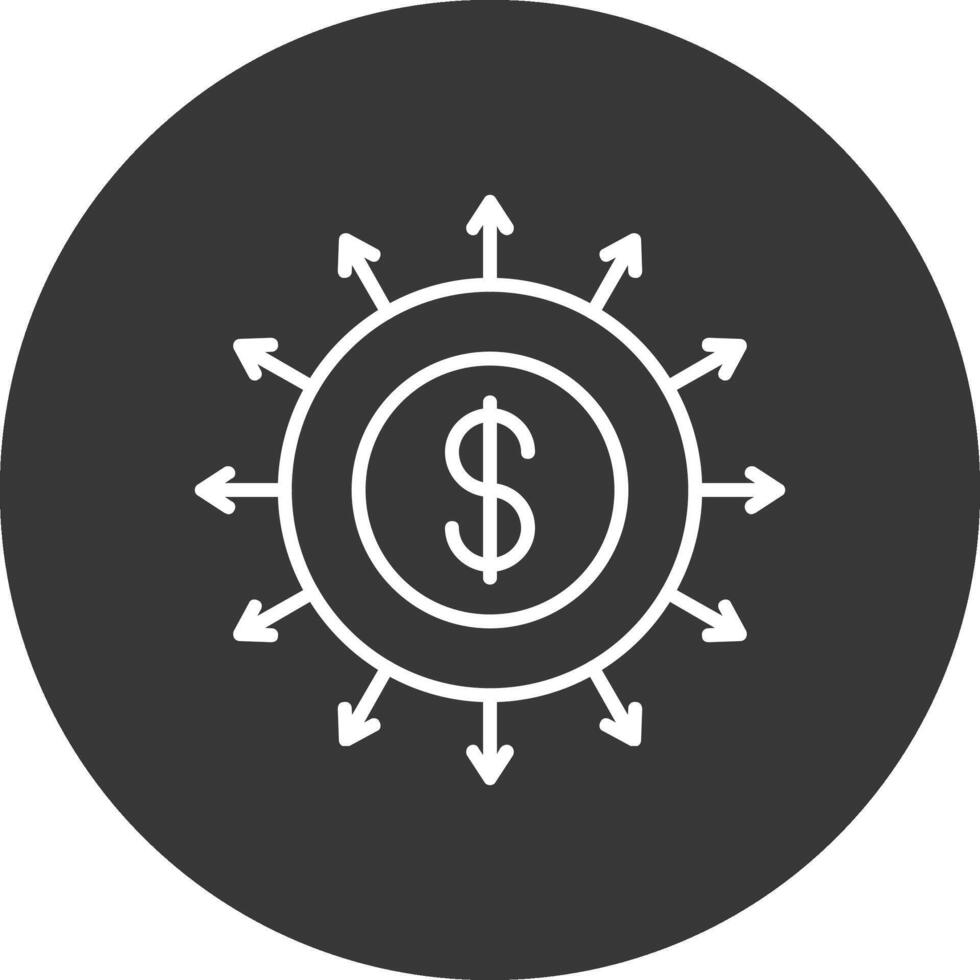 Budget Spending Line Inverted Icon Design vector