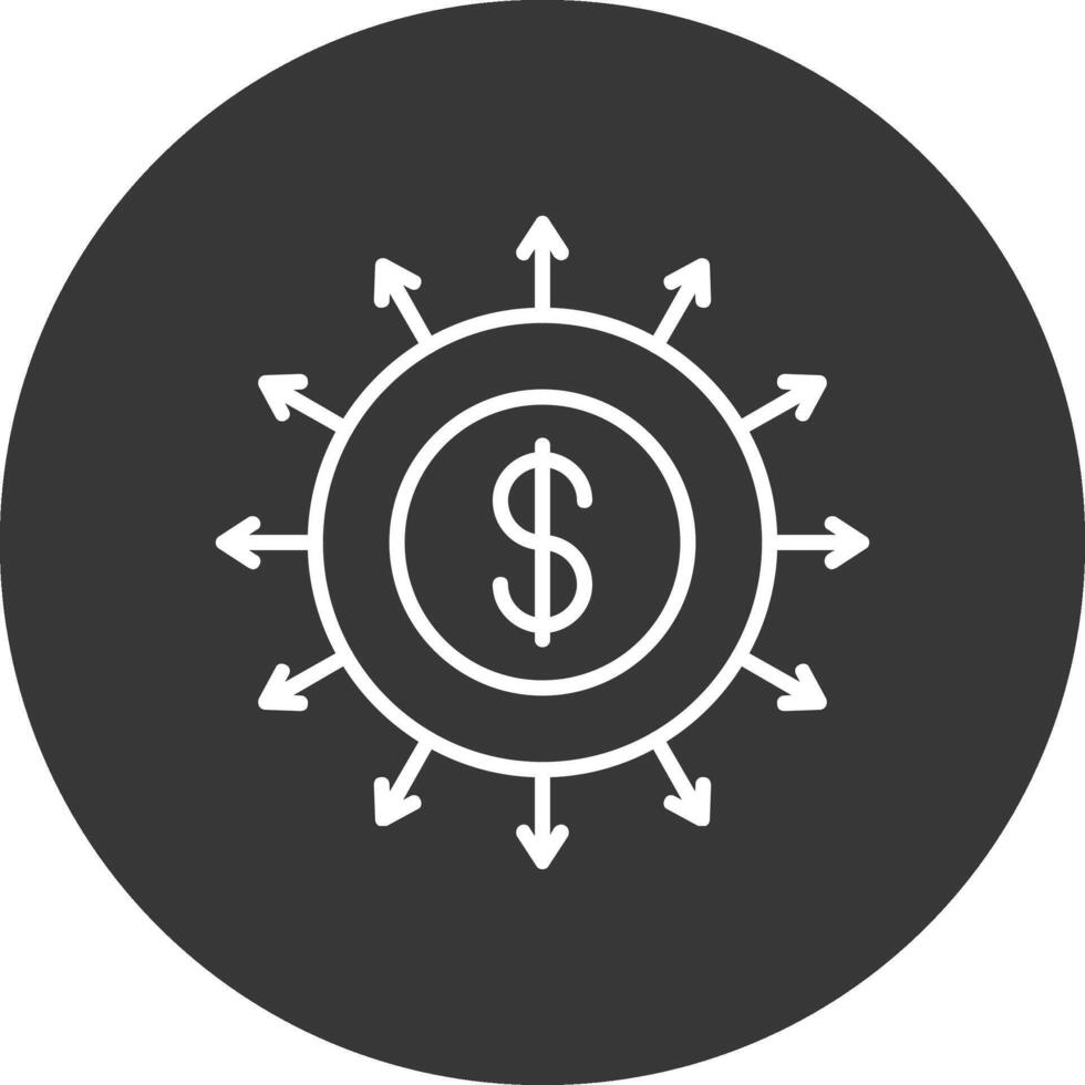 Budget Spending Line Inverted Icon Design vector