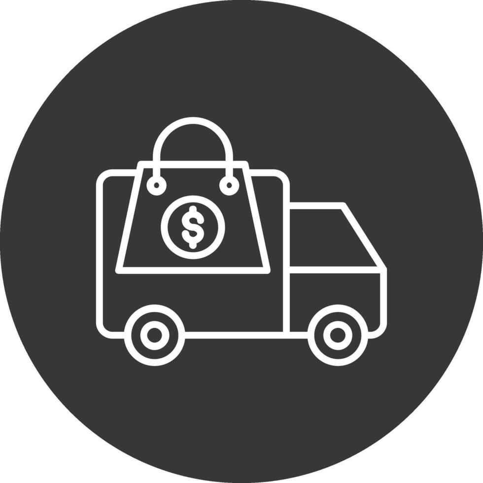Shopping Delivery Line Inverted Icon Design vector