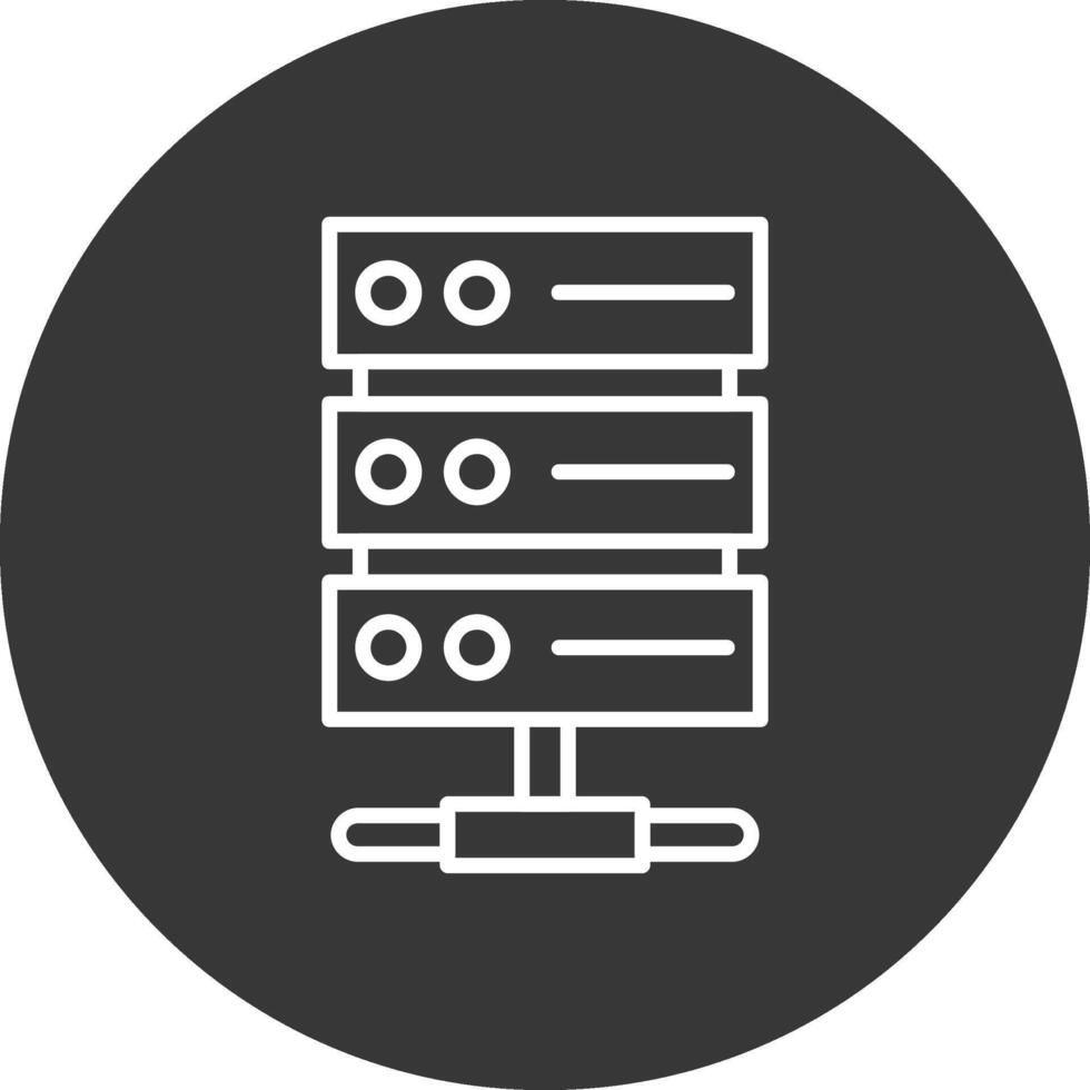 Server Rack Line Inverted Icon Design vector
