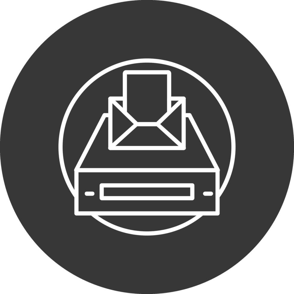 Project Inbox Line Inverted Icon Design vector