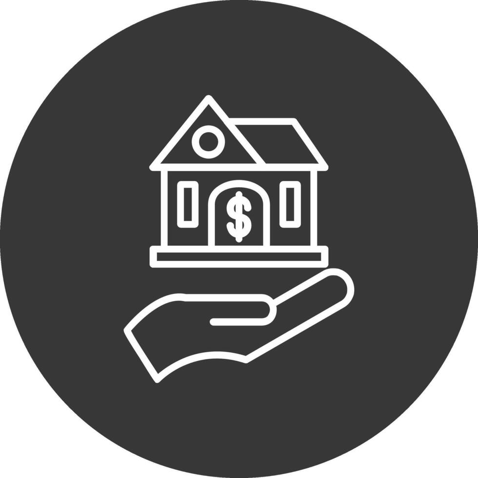 Buy A house Line Inverted Icon Design vector