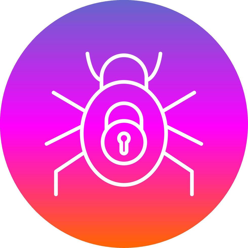 Security Bug Line Gradient Circle Icon vector